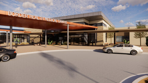 Border Rural Health Hospital rendering of the entry.